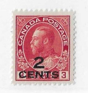 Canada Sc #140  2 cents on 3c  NH VF