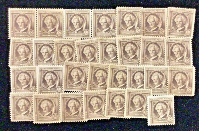 863 Samuel Clemens/Mark Twain-Famous American 30 Mint Hinged 10 cent   1940  