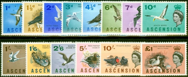 Ascension 1963 Birds Set of 14 SG70-83 V.F Very Lightly Mtd Mint