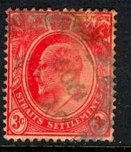 Straits Settlements: 1908; Sc. # 130; O/Used Single Stamp