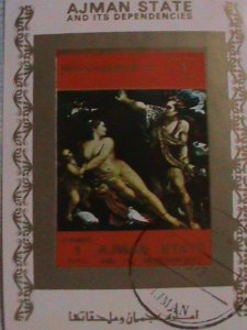 ​AJMAN STATE STAMP: 1973- FAMOUS PAINTING- CTO STAMPS-RARE VERY RARE