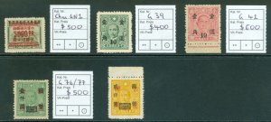 China Gold Yuan. A small group of unused. 1949 unissued $5000 on $100 olive...