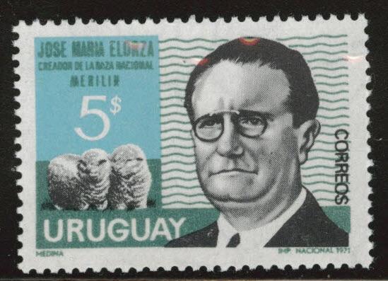 Uruguay Scott 802 MNH** sheep stamp from 1971