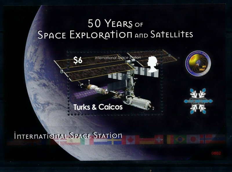 [101235] Trinidad & Caicos Isl. 2008 Space Travel International ISS Sheet MNH