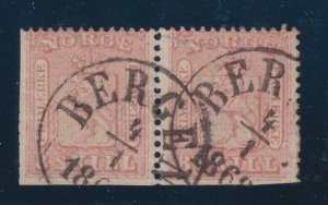 NORWAY #9 pair USED LL corner