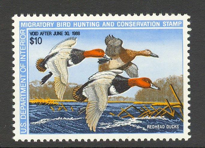 U.S. RW54  1987 $10.00 Duck Stamp, Mint, Never-Hinged