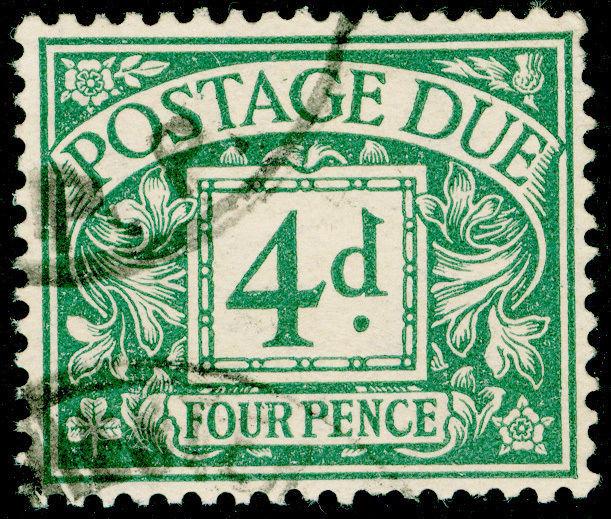 SGD15, 4d dull grey-green, FINE USED. WMK BC