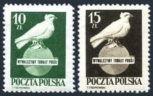 Poland 475-476, MNH. Mi 560-561. Day of Action for World Piece, 1950. Dove,Globe