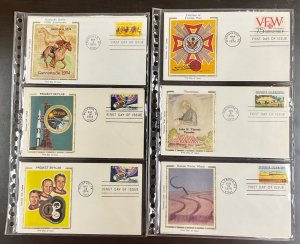 1974 35 Colorano Silk Cachets from #1505-1552  Topics, Skylab, Art, Minerals etc