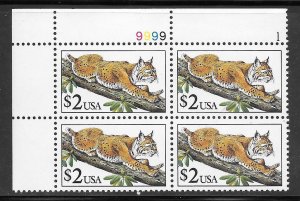 #2482 MNH Bobcat Plate Block