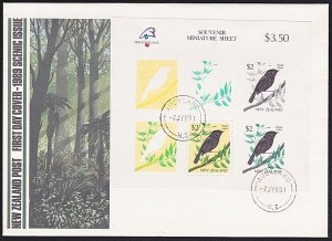 NEW ZEALAND 1989 PhilexFrance mini sheet on FDC - ACS cat NZ$75............B2126