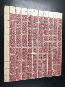 J77 $1 Dollars Postage Due Sheet Of 100 Used