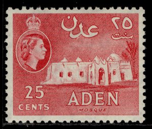 ADEN QEII SG55, 25c deep rose-red, M MINT. 