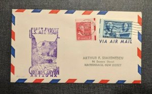1947 Grand Canyon First Flight Cover to Hackensack NJ Via Los Angeles CA 