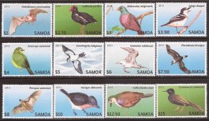 Samoa - 2013 Endangered Bats & Birds - 12 Stamp Set - Scott #1142-53