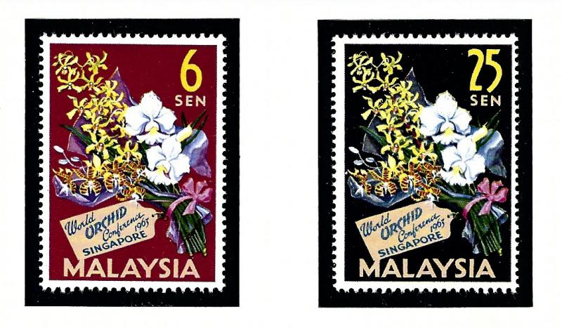 Malaysia 4-5 MNH 1963 Orchids