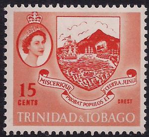 Trinidad & Tobago 1960 - 67 QE2 15ct Crest MM SG 291 ( M1266 )