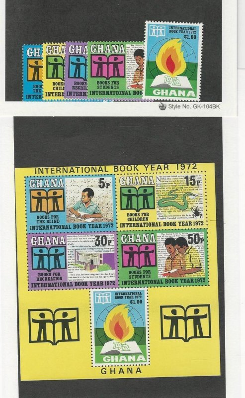 Ghana, Postage Stamp, #445-449a Set & Sheet Mint NH, 1972