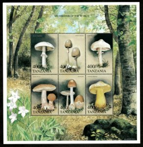 Tanzania 2000 - Mushrooms of the World - Sheet of 6 Stamps - Scott #1996 - MNH