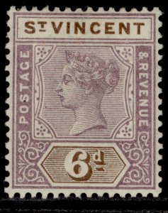 ST. VINCENT QV SG73, 6d dull mauve & brown, M MINT. Cat £13.