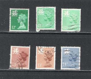 Wales & Monmouthshire #WMH18,19,20,21, 21a, 23    VF, Used CV $9.80 ...  6950033