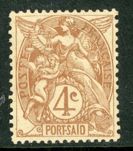 Egypt - Port Said 1902 French Colony 4¢ Brown SG #125 Mint E4