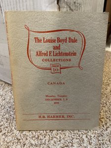 DALE-LICHTENSTEIN Canada - December 7-8, 1970 H.R. Harmer Auction Catalogue