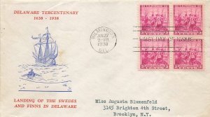 836 3c SWEDES & FINNS - DELAWARE - Von Losberg cachet