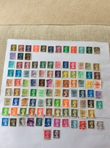 Great Britain  Definitive Machins  x100 lot E