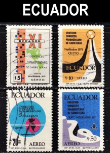 Ecuador Scott C487-90 complete set F to VF used. FREE...