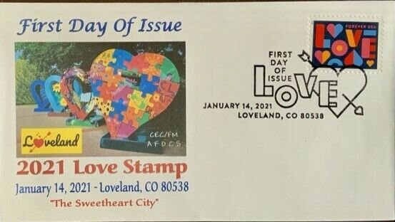 AFDCS 5554 Love Stamp Loveland Colorado The Sweetheart City Slogan CXL