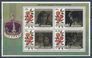 [116568] Aitutaki 1985 Royalty 85th Birthday Queen Mother Souvenir Sheet MNH