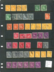 FINLAND; 1930s early Lion Types fine Duplicated USED LOT of Shades ++