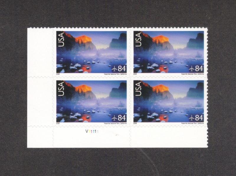 TheStampNut > Scott# C141 YOSEMITE NATIONAL PARK PLATE BLOCK (4) MNH