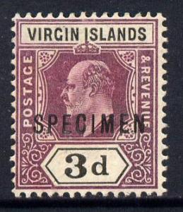 British Virgin Islands 1904 KE7 3d purple & black ove...