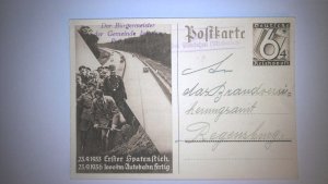 GERMANY WWII ERA PROPAGANDA POSTAL CARD: 1936 AUTOBAHN