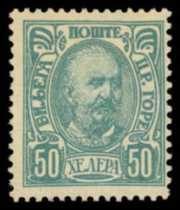 MONTENEGRO Sc 62 VF/MINT Partial Gum - 1902 50h Prince Nicholas I