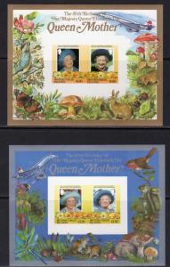 British Virgin Islands 1986 Concorde/Mushrooms/Butterflies/Birds 2 SS IMPERF.MNH