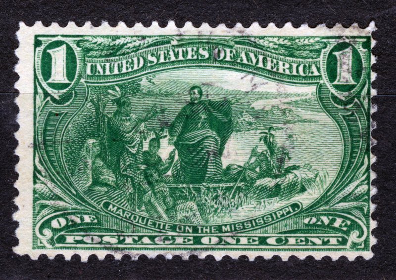 USA - STAMP,1898,Marquette on the Mississippi 2 ¢ yellow green,