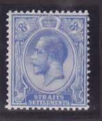 Straits Settlements-Sc#157- id13-unused hinged og 8c ultra-KGV-1912-23-