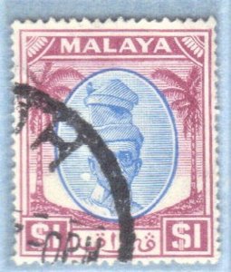 MALAYA, PERAK SCOTT #117 USED $1 1950