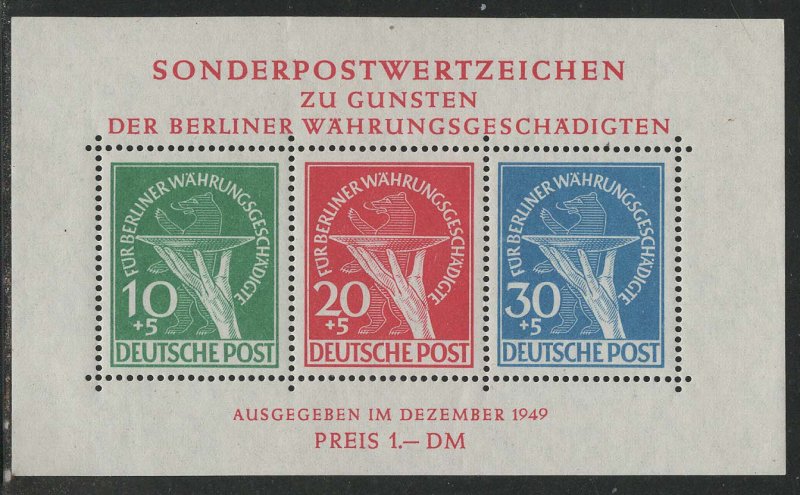 Germany Berlin Scott # 9NB3a, mint nh, s/s, exp h/s