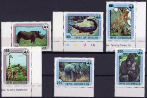 Central African 1978 Sc#323/328 WWF ENDANGERED ANIMALS Set (6) MNH