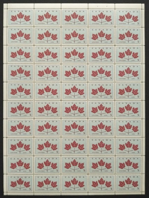 Canada 417 Sheet Field Stock MNH