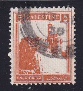 Palestine   #67  used 1927  Citadel 5m  perf. 13 1/2 x 14 1/2