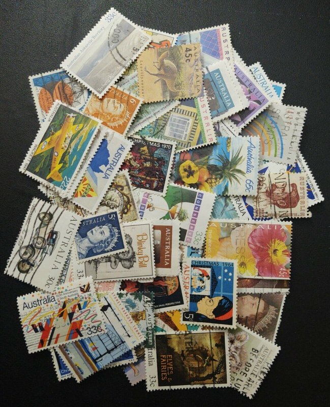 Australia stamp accumulation,Kiloware 193 different used off paper stamps