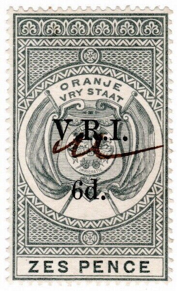 (I.B) Orange Free State Revenue : Duty Stamp 6d (VRI)