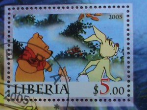 LIBERIA STAMP-2005 -50TH ANNIVERSARY OF DISNEYLAND CTO S/S SHEE