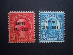 #647 #648 2c & 5c Hawaii Overprints MNH OG F/VF SCV $30 #4 Includes New Mounts