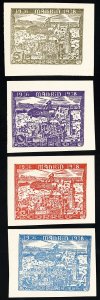 Spain Stamps MLH VF Lot Of 4 Madrid Labels, Year 1938, Imperforate